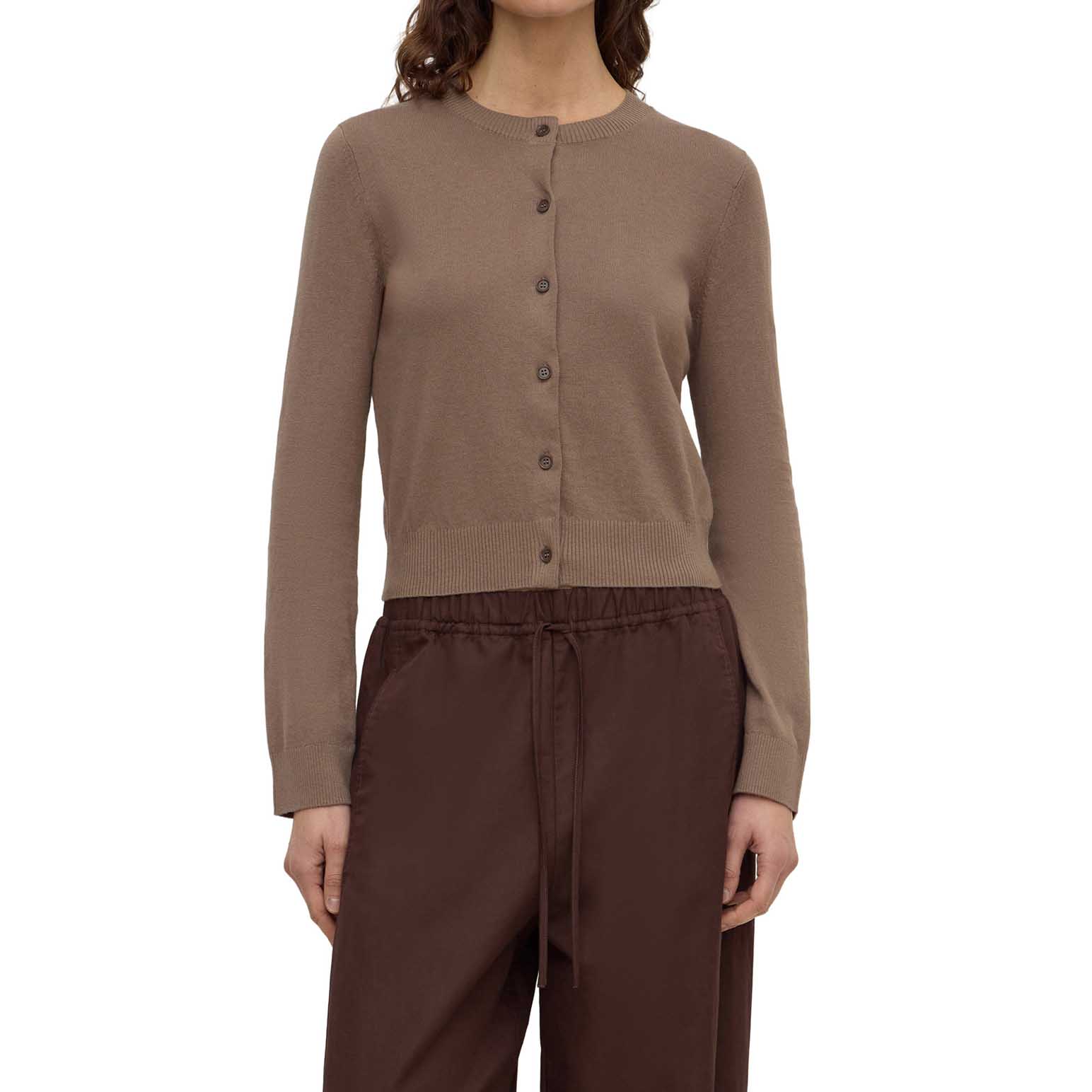 Assembly Label Orina Cotton Cashmere Cardigan Dark Sand